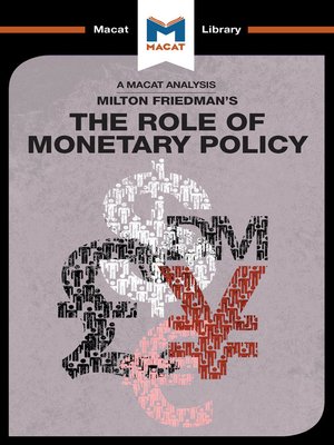 cover image of An Analysis of Milton Friedman's the Role of Monetary Policy
